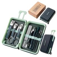 12pcs Nail Care Kit with Travel Case - Modern Style Metal Toenail Clippers Set with Straight Blades, Unscented Personal Groom...