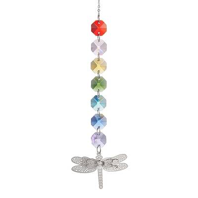 Glass Octagon Beaded Hanging Ornaments