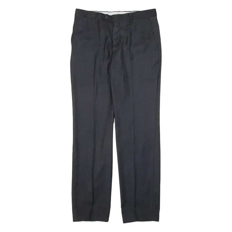 GIANFRANCO FERRE Pleated Mens Knit Trousers Grey Regular Straight Wool W31 L30