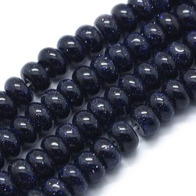 Synthetic Blue Goldstone Beads Strands