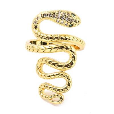 Brass Micro Pave Cubic Zirconia Cuff Rings