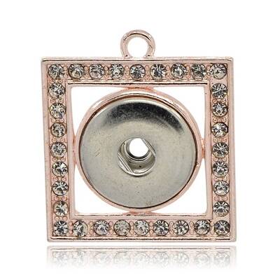 Champagne Gold Tone Alloy Rhinestone Brass Snap Pendant Making
