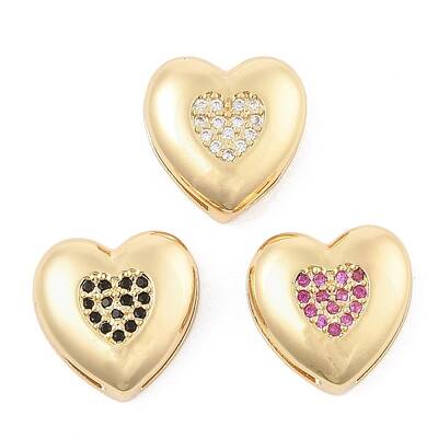 Brass Micro Pave Cubic Zirconia Slide Charms
