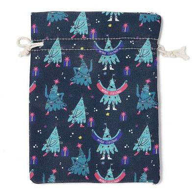 Christmas Theme Cloth Printed Storage Bags