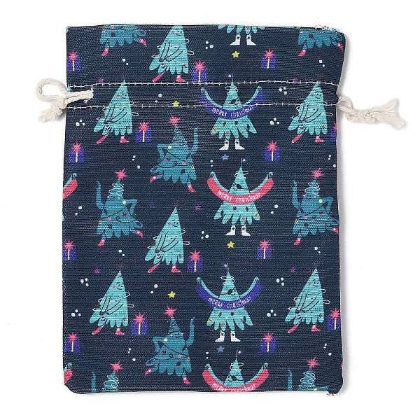 Christmas Theme Cloth Printed Storage Bags