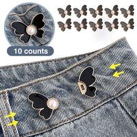 10 Counts Pant Waist Tightener, Adjustable Waist Tightener Clip, No Sew Butterfly Waist Buckles Pins for Loose Jeans or Skirt...