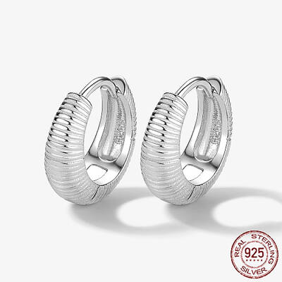 Anti-Tarnish Rhodium Plated 925 Sterling Silver Hoop Earrings