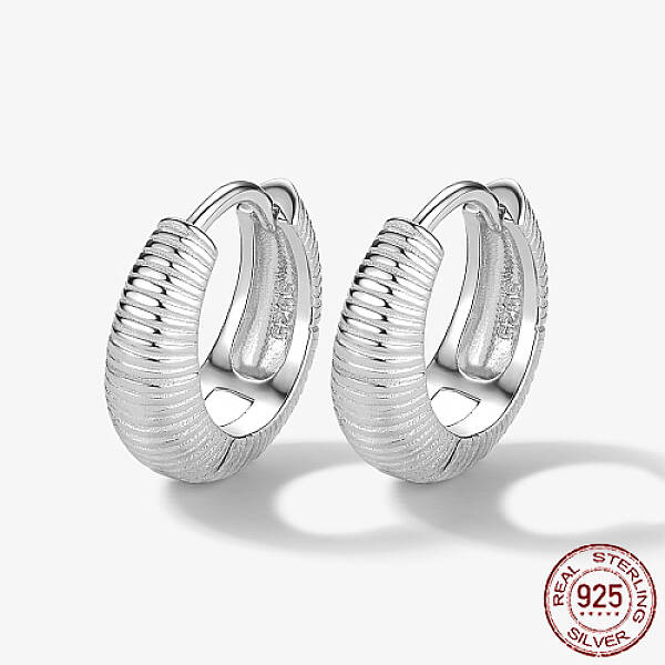 Anti-Tarnish Rhodium Plated 925 Sterling Silver Hoop Earrings