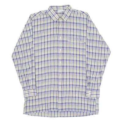 Mens Shirt Blue Check Long Sleeve S
