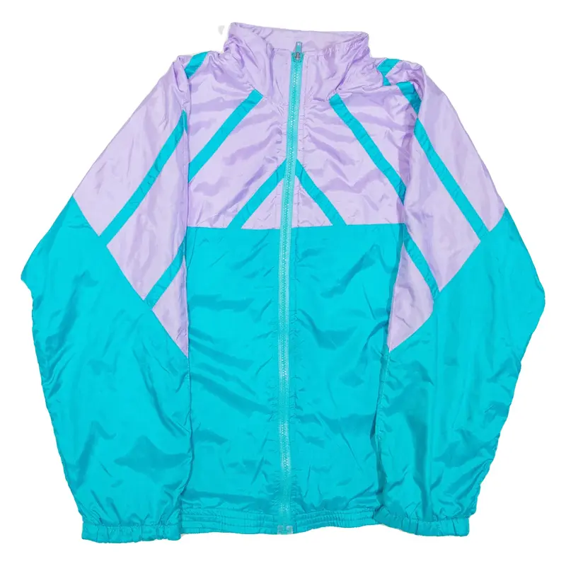 GUFFINI Womens Track Jacket Blue Nylon Colourblock S