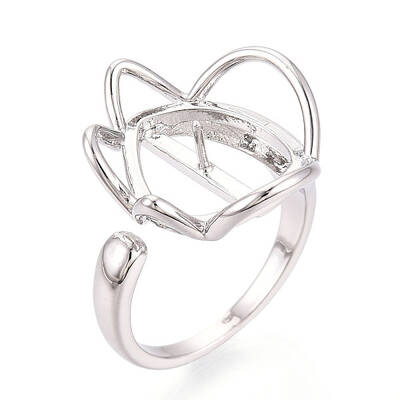 Flower Brass Cup Peg Ring Settings