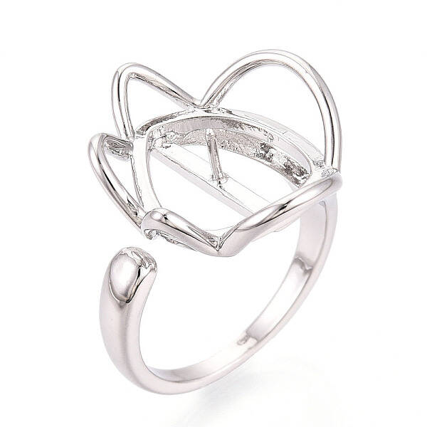 Flower Brass Cup Peg Ring Settings