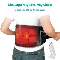 Cordless Back Massager with 3 Heating Level, up to 58'' Lower Back Massager Heating Pad for Back, 3 Heating Levels 3 Vibratio...