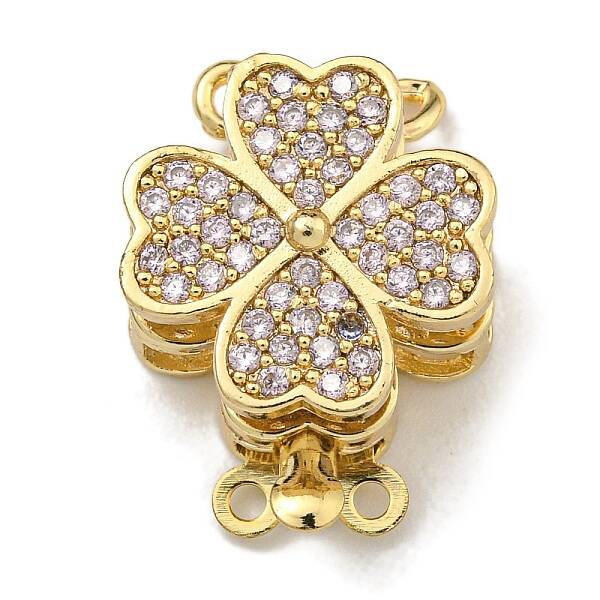 Brass Micro Pave Cubic Zirconia Box Clasps