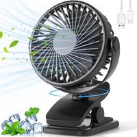 Portable Clip-on Fan, 360° Rotatable USB Rechargeable Fan, 3 Speed Quiet Mini Personal Desk Fan for Outdoor Camping Golf Car...