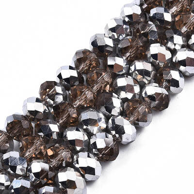 Electroplate Transparent Glass Beads Strands