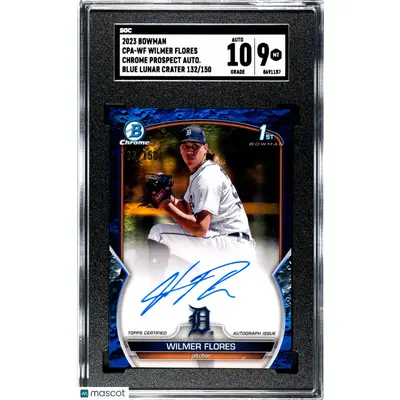 Wilmer Flores SGC 2023 Bowman #CPA WF CHR. Pros. Auto Blue Lunar CR. Refr. 132/150