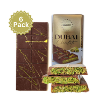Authentic Dubai-Style Chocolate Bar - 6 pack | 7 oz of Luxurious Middle Eastern Indulgence | Premium Milk Chocolate, Golden K...