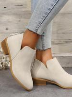 Women's 2025 Fashionable Solid Color Comfort Ankle Western Boots, Elegant Pointed Toe Booties, Trendy Walking Shoes, Girl's W...
