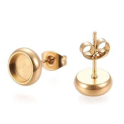Ion Plating(IP) 304 Stainless Steel Stud Earring Settings