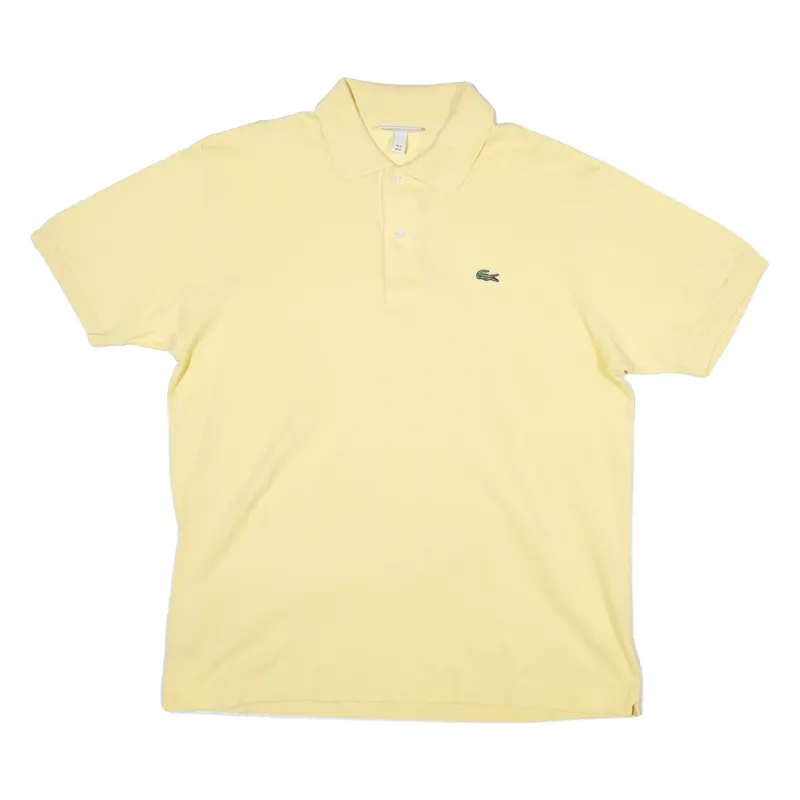 LACOSTE Mens Polo Shirt Yellow Long Sleeve L
