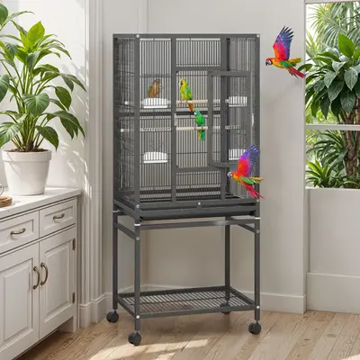 Yitahome 53/52 inches Birdcage Cover and Bird Cage Seed Catcher, Bird Cages for Parakeets, Parrot, Cockatiel, Pigeon, Flight ...