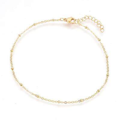 Ion Plating(IP) 304 Stainless Steel Cable Chain Anklets