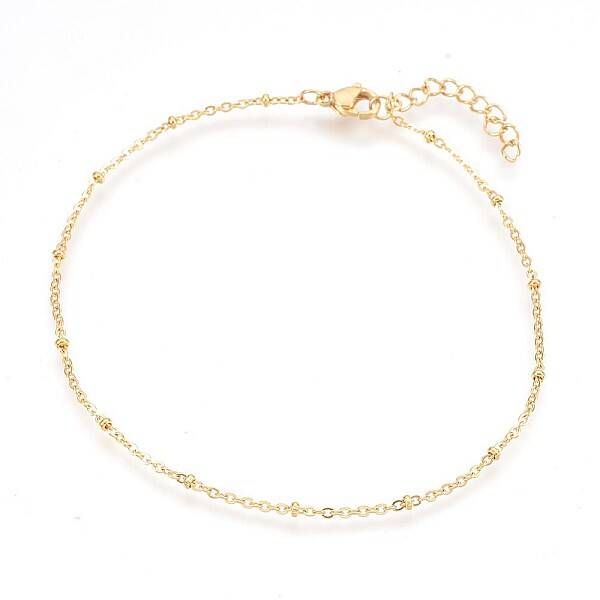 Ion Plating(IP) 304 Stainless Steel Cable Chain Anklets