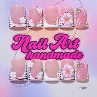 Y2k Style Flower Decor Fake Nails, Glossy False Nails for Women Girls Nail Art, Effortless Press on Nails Manicure Set, Nail ...