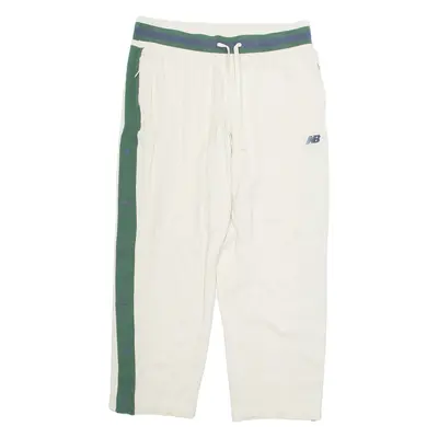 NEW BALANCE Side Poppers Mens Sweatpants Cream Straight L W34 L28