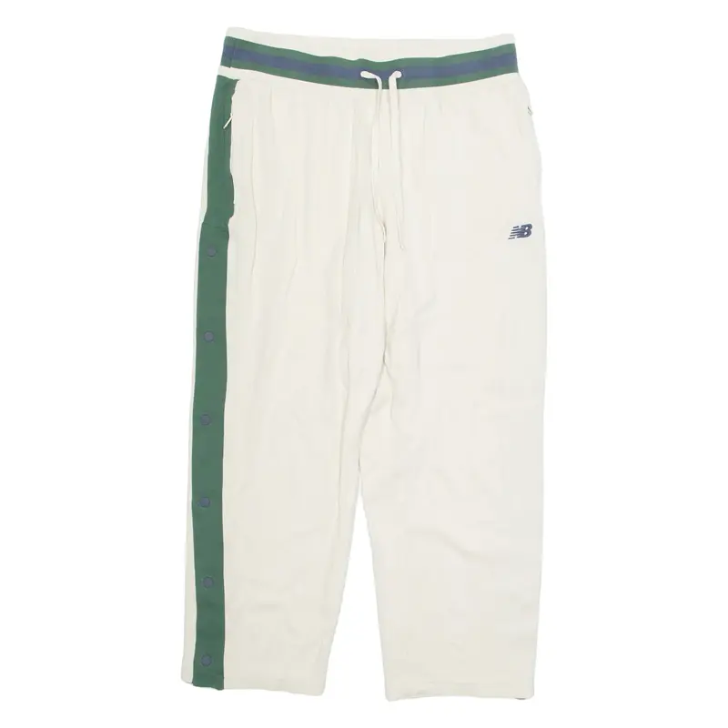 NEW BALANCE Side Poppers Mens Sweatpants Cream Straight L W34 L28