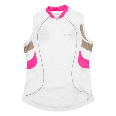 CRAFT Cycling Girls Jersey White Sleeveless 1/4 Zip L