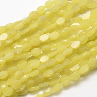 Oval Natural Olive Jade Beads Strands