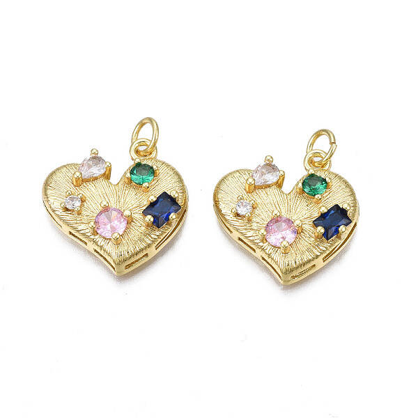 Brass Micro Pave Cubic Zirconia Pendants