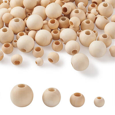 Unfinished Natural Wood Beads