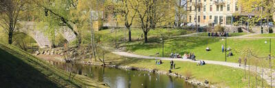 Upstream: Along the riverside of Akerselva