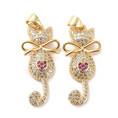 Brass Micro Pave Clear Cubic Zirconia Pendant