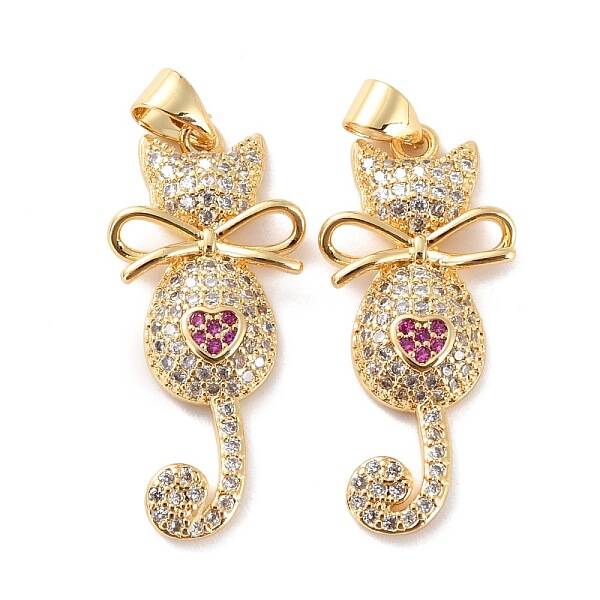 Brass Micro Pave Clear Cubic Zirconia Pendant