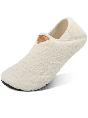 Women's Solid Color House Slippers, Cozy Sock Shoes with Soft Rubber Sole, Casual Soft Comfortable Home Slippers, Slip on War...