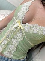 Women's Bow Decor Cami Top, Summer Clothes Women, Solid Spaghetti Strap Top, Soft Comfortable Top for Women, Loungewear, Wome...