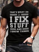 Men's Regular Fit Letter Print Round Neck Tee, Summer Clothes, Casual Short Sleeve Crew Neck Graphic T-shirt for Summer, Men'...