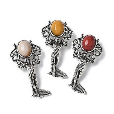 Angel Brass Natural Mookaite Pendants