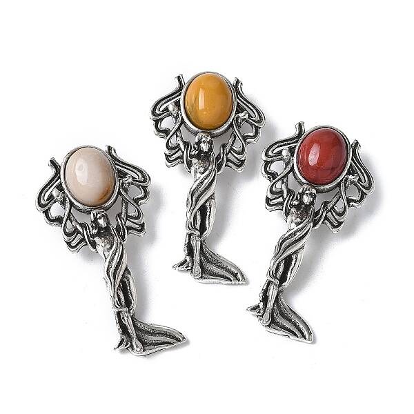 Angel Brass Natural Mookaite Pendants
