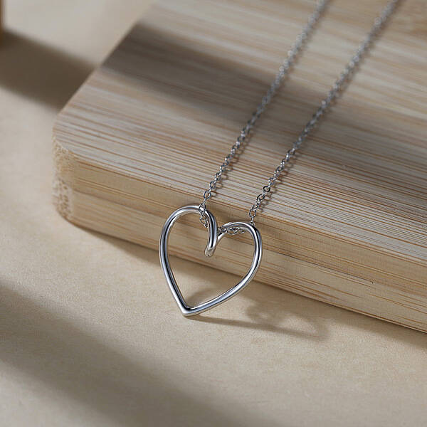 925 Sterling Silver Heart Pendant Necklaces for Women