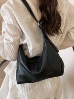 Women's Solid Color Shoulder Bag, Fashionable Temperament Simple and Atmospheric Shoulder Bag for Work, School, Daily Commuti...