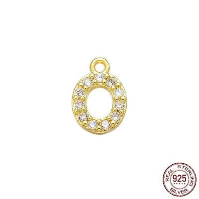 Real 18K Gold Plated 925 Sterling Silver Micro Pave Clear Cubic Zirconia Charms