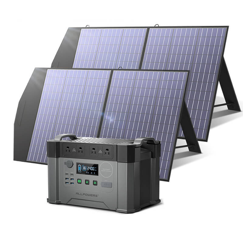 ALLPOWERS S2000 Portable Power Station 2000W 1500Wh S2000+2pcs SP027 100W Solar Panel