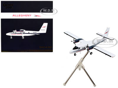 De Havilland DHC-6-300 Commercial Aircraft Allegheny Airlines White with Blue Stripes Gemini 200 Series 1/200 Diecast Mod...