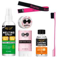 Hair Styling Tool Set (6 Counts/set), Hair Glue, Wig Spray, Lace Adhesive, Elastic Bands, Hair Wax Stick, Hair Brush, Hair Ac...