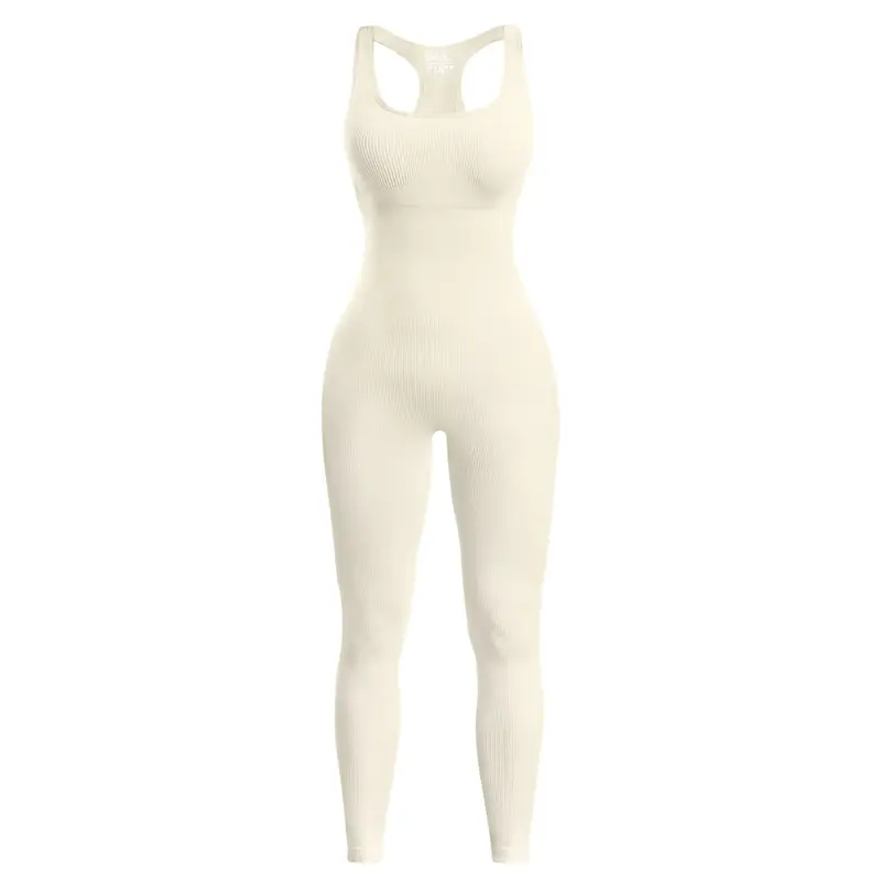 SeSe Code Women Jumpsuits with Tummy Control, Sleeveless Romper Workout Playsuit Yoga Jumpsuits